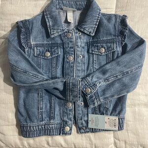 Cat & Jack Blue Denim Jacket with Ruffle Detail